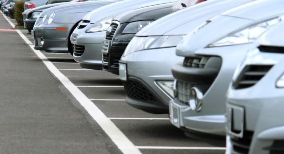 Cars parked in parking bays